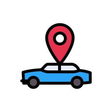 konum vektörü düz renk simgesi