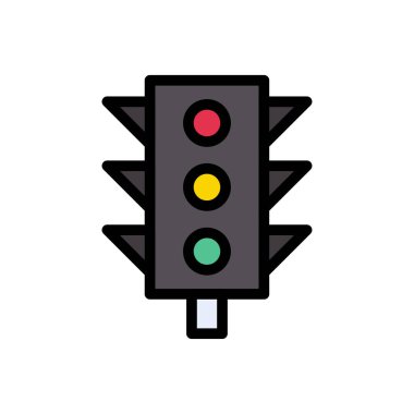 Trafik vektörü düz renk simgesi