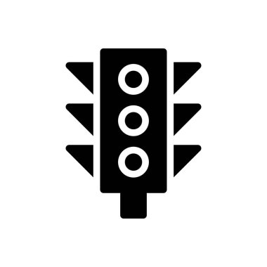 Trafik vektörü glyph düz simgesi