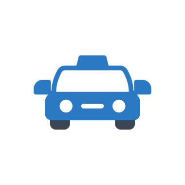 taksi vektörü renk simgesi