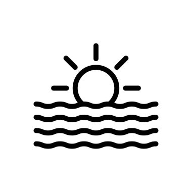 deniz vektörü ince çizgi simgesi