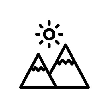 Güneş vektörü ince çizgi simgesi