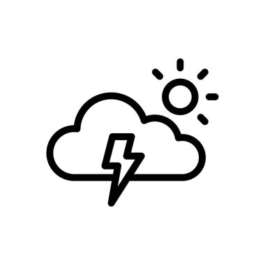 fırtına vektörü ince çizgi simgesi