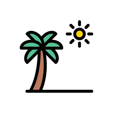 Palmiye vektörü düz renk simgesi