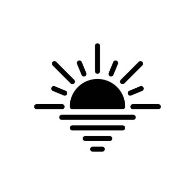 Nehir vektörü kabartması düz simge