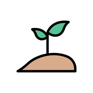 bitki vektörü düz renk simgesi