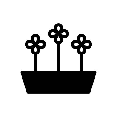 Çiçek vektörü düz simgesi