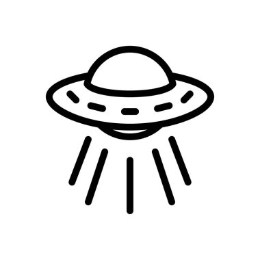 Uzay gemisi vektörü ince çizgi simgesi