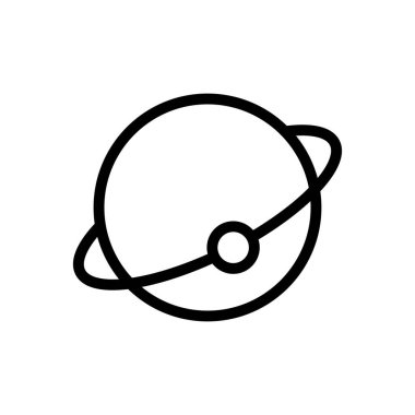 Satürn vektörü ince çizgi simgesi