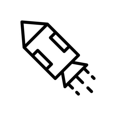 Uzay gemisi vektörü ince çizgi simgesi