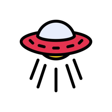 uzay gemisi vektörü düz renk simgesi