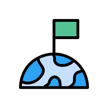 bayrak vektörü düz renk simgesi