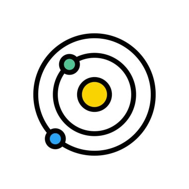 gezegen vektörü düz renk simgesi