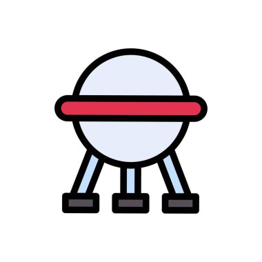 UFO vektörü düz renk simgesi