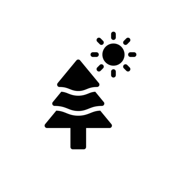 Baum Vektor Glyphen Flaches Symbol — Stockvektor