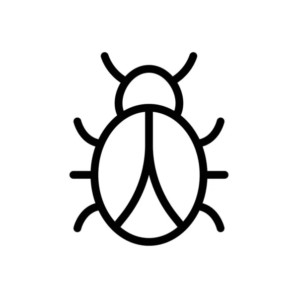 Insect Vector Dunne Lijn Pictogram — Stockvector