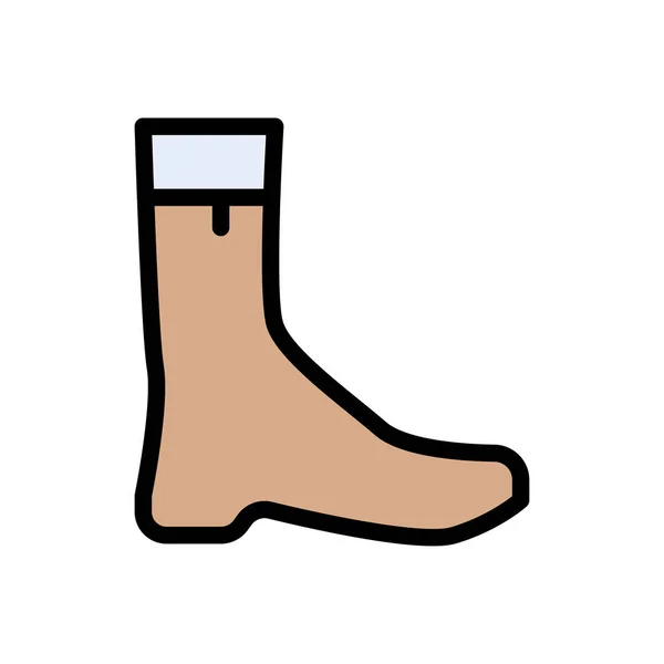 Long Shoe Vector Flat Color Icon — Stock Vector