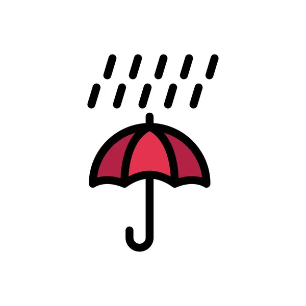 Parapluie Vecteur Plat Icône Couleur — Image vectorielle