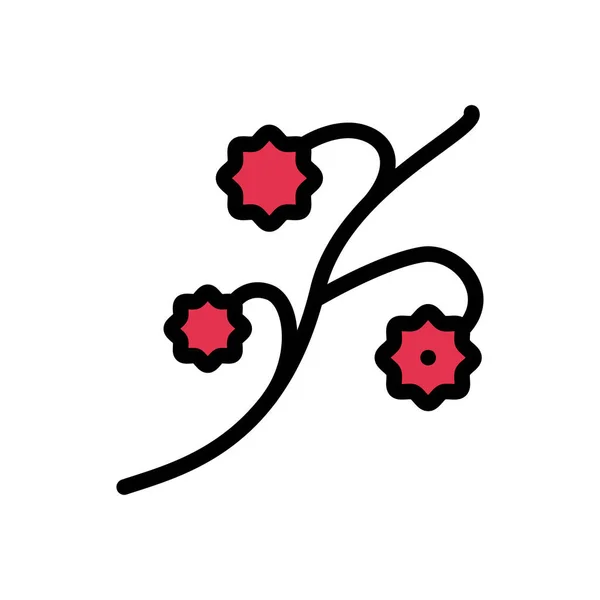 Fleur Vecteur Plat Icône Couleur — Image vectorielle