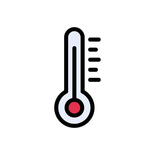 Εικονίδιο Επίπεδου Χρώματος Διανύσματος Θερμόμετρου — Διανυσματικό Αρχείο