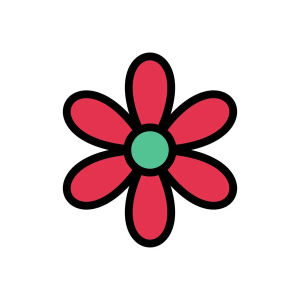 Fleur Vecteur Plat Icône Couleur — Image vectorielle