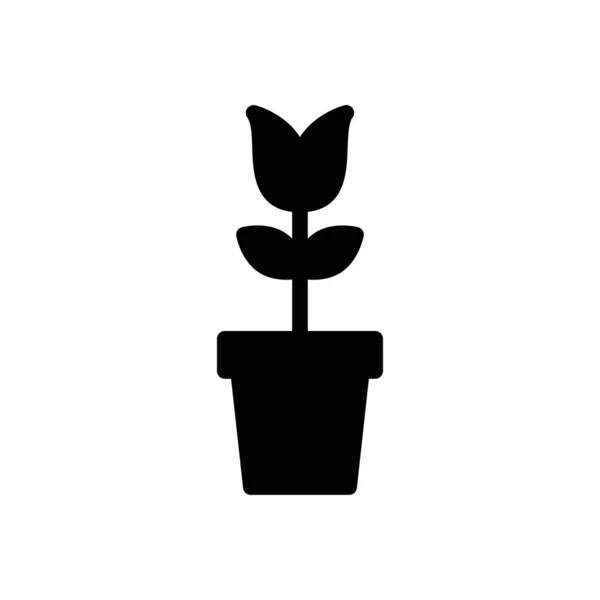 Blume Vektor Glyphen Flaches Symbol — Stockvektor