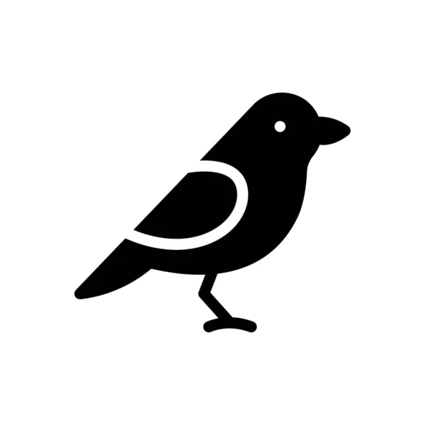 Vögel Vektor Glyphen Flaches Symbol — Stockvektor