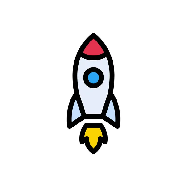 火箭矢量平面彩色图标 — 图库矢量图片