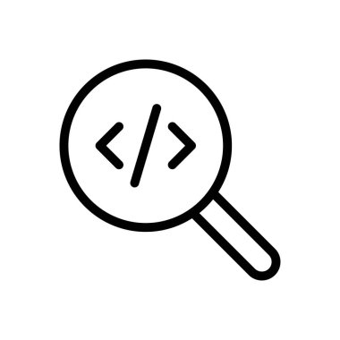 programlama vektörü ince çizgi simgesi