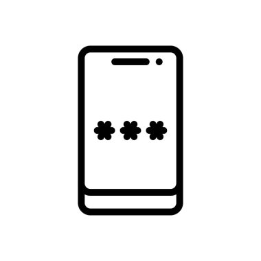 vektör ince çizgi simgesini kilitle