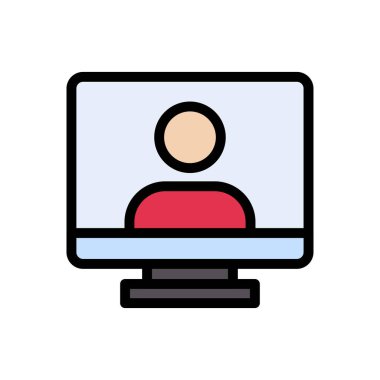 profil vektörü düz renk simgesi