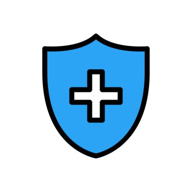 güvenlik vektörü düz renk simgesi