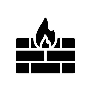 Firewall vektör simgesi düz simge