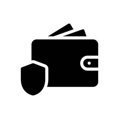 Güvenlik vektörü glyph düz simgesi