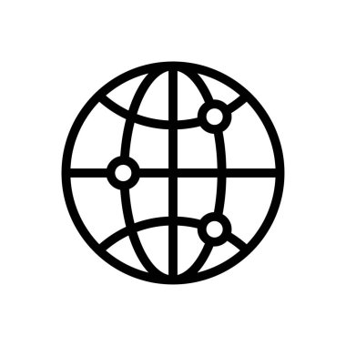 ağ vektörü ince çizgi simgesi