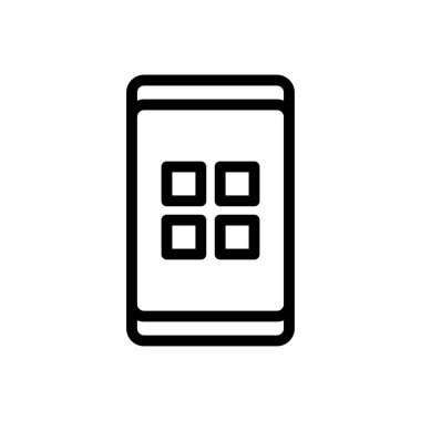 mobil vektör ince çizgi simgesi