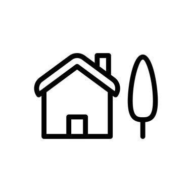 ev vektörü ince çizgi simgesi