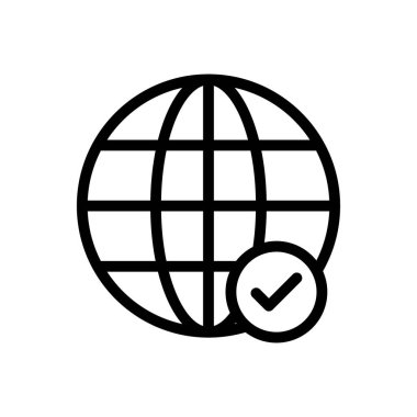 dünya vektör ince çizgi simgesi