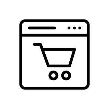 Alışveriş vektörü ince çizgi simgesi