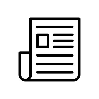 kağıt vektörü ince çizgi simgesi