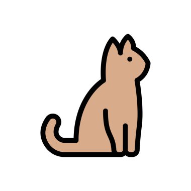 evcil hayvan vektörü düz renk simgesi