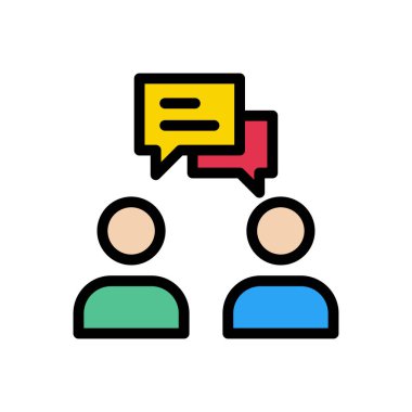 sohbet vektörü düz renk simgesi