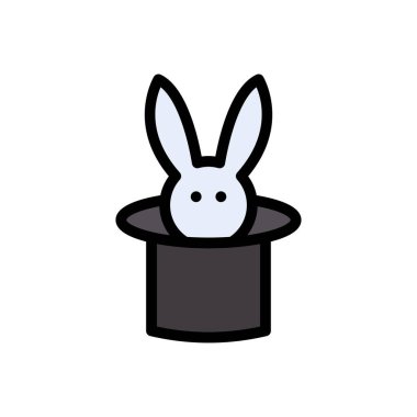 Tavşan vektörü düz renk simgesi