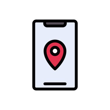 mobil vektör düz renk simgesi