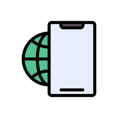 tarayıcı vektörü düz renk simgesi