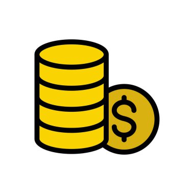 Dolar vektörü düz renk simgesi