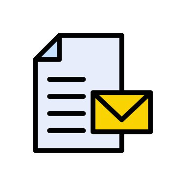 belge vektörü düz renk simgesi