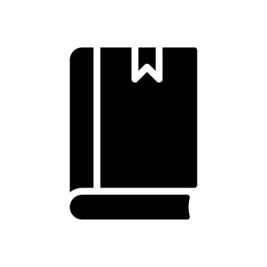 kitap vektörü glyph düz simgesi