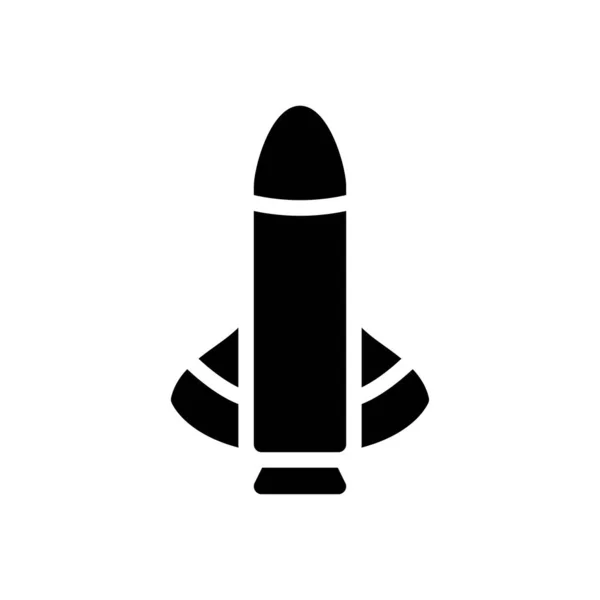 Raketenvektorglyphen Flaches Symbol — Stockvektor
