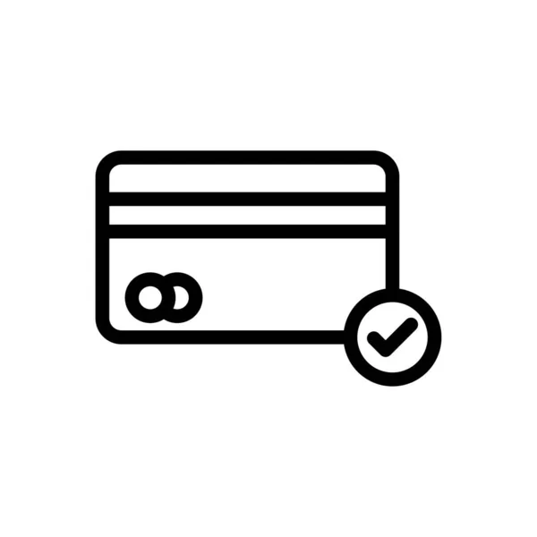 Credit Vector Thin Line Icon — 스톡 벡터